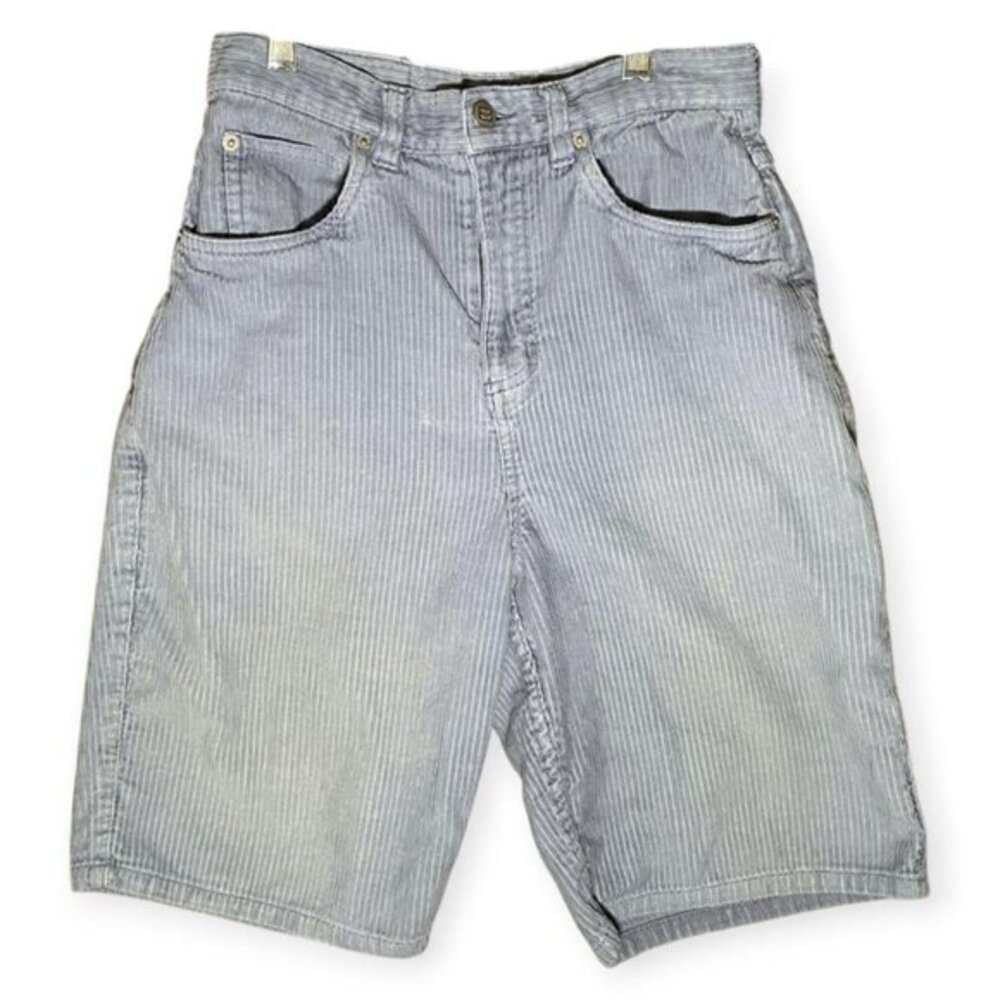 VTG Badge 90s Corduroy Shorts Women’s 16R Blue Relaxed Fit High Waist Baggy Surf